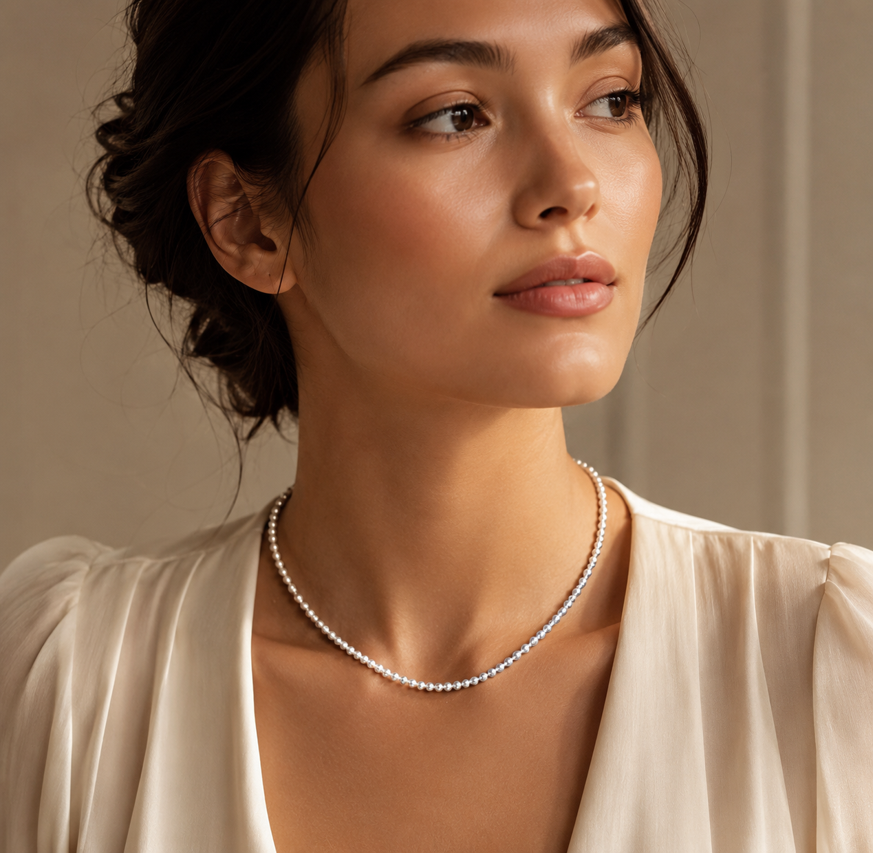 Classic 925 Silver Beaded Ball Chain - Image 2