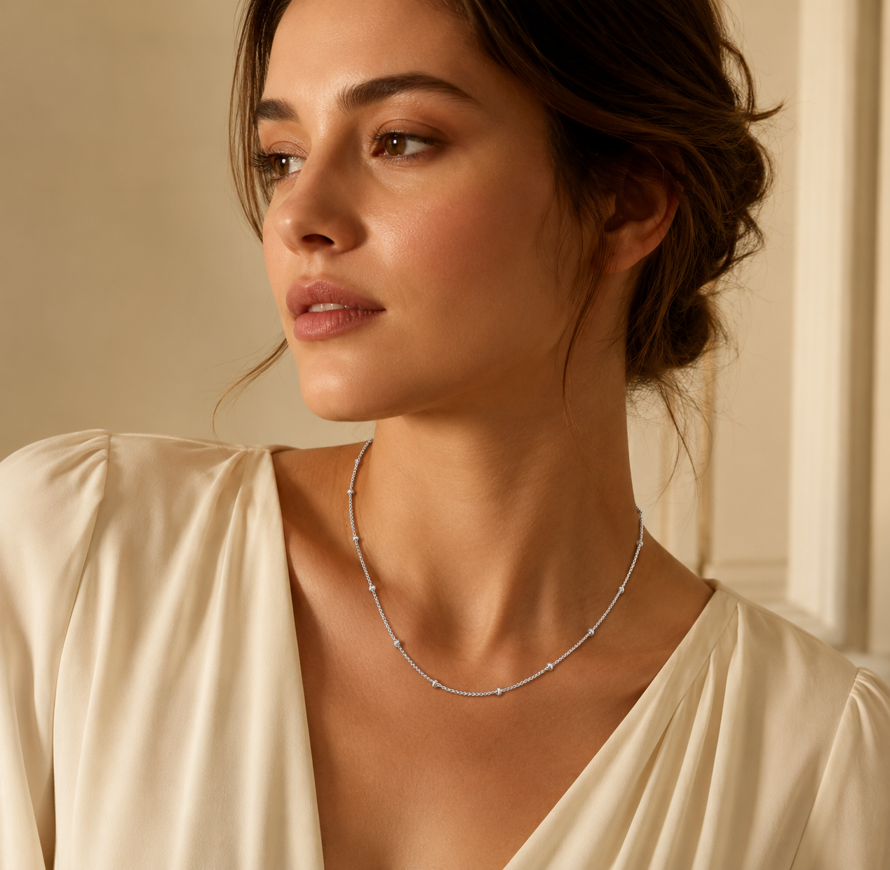 Elegant 925 Silver Knot Station Chain - Image 2