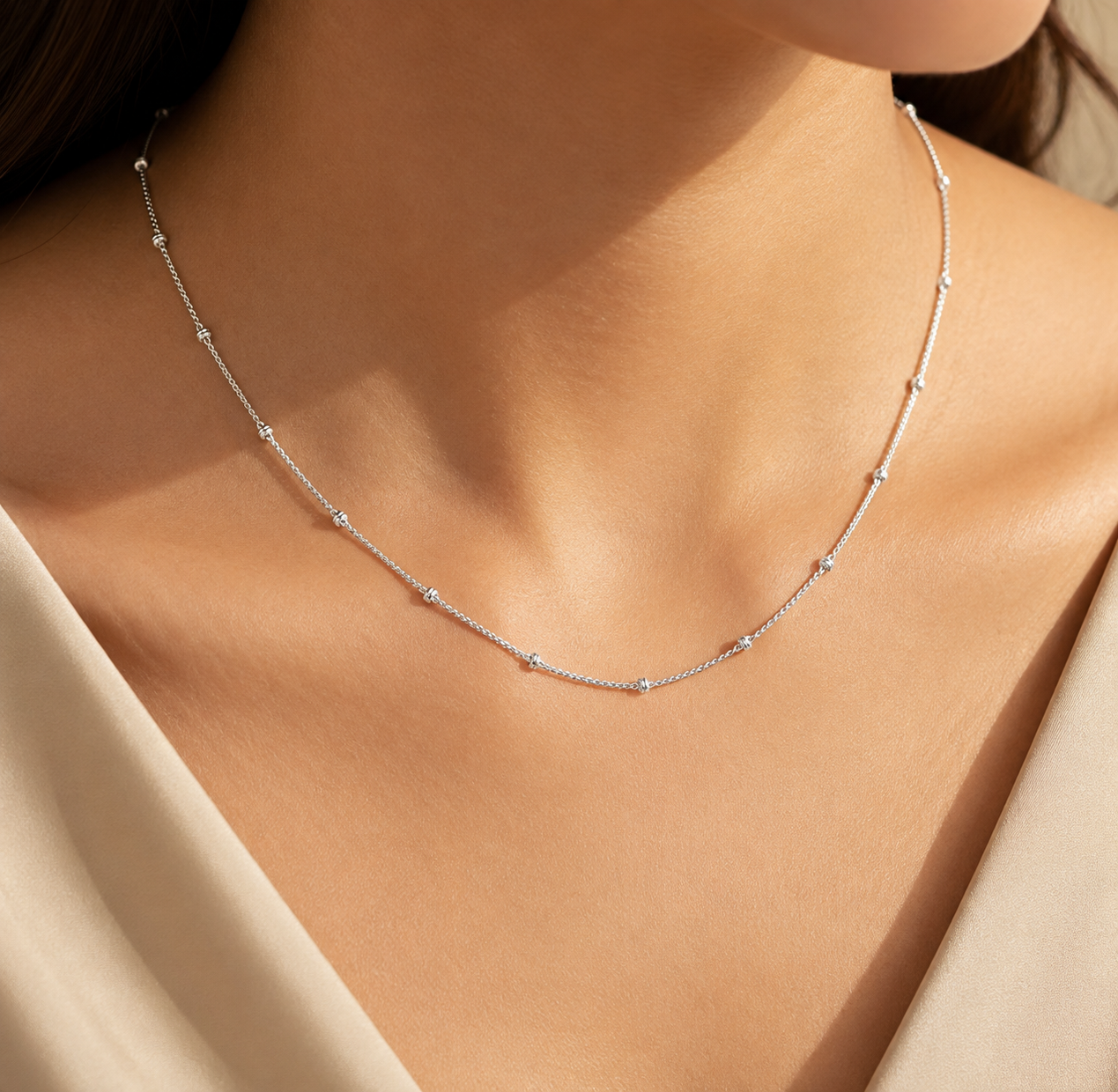 Elegant 925 Silver Knot Station Chain - Image 3