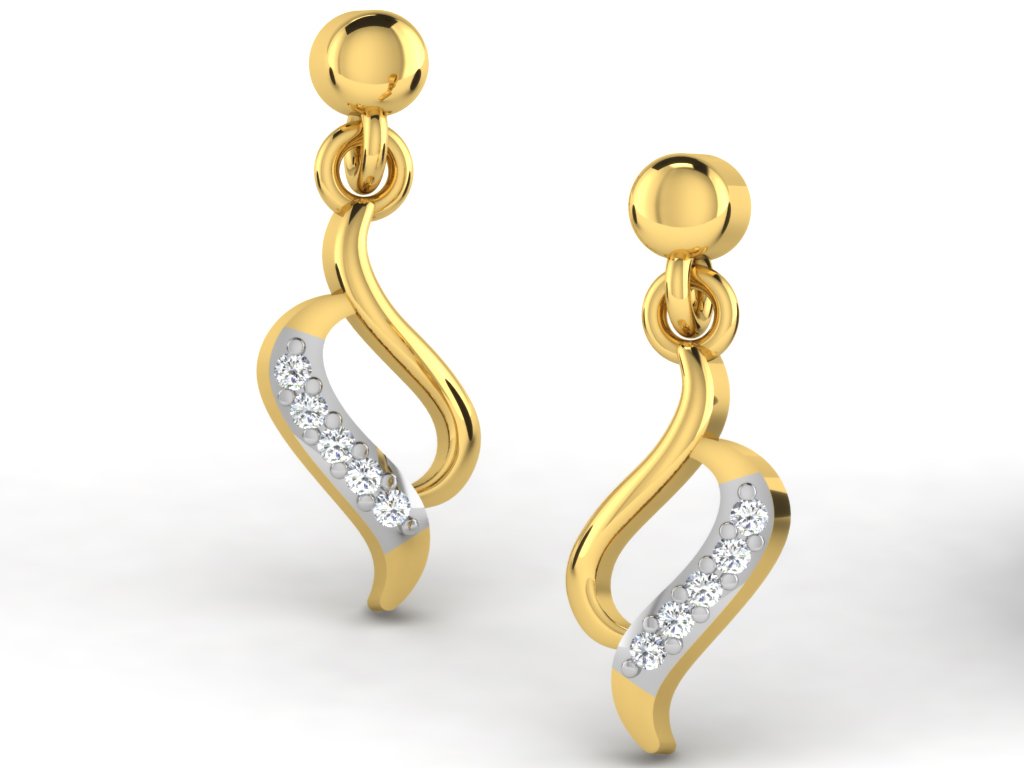 925 Sterling Silver Gold-Plated CZ Swirl Drop Earrings for Women - Image 4