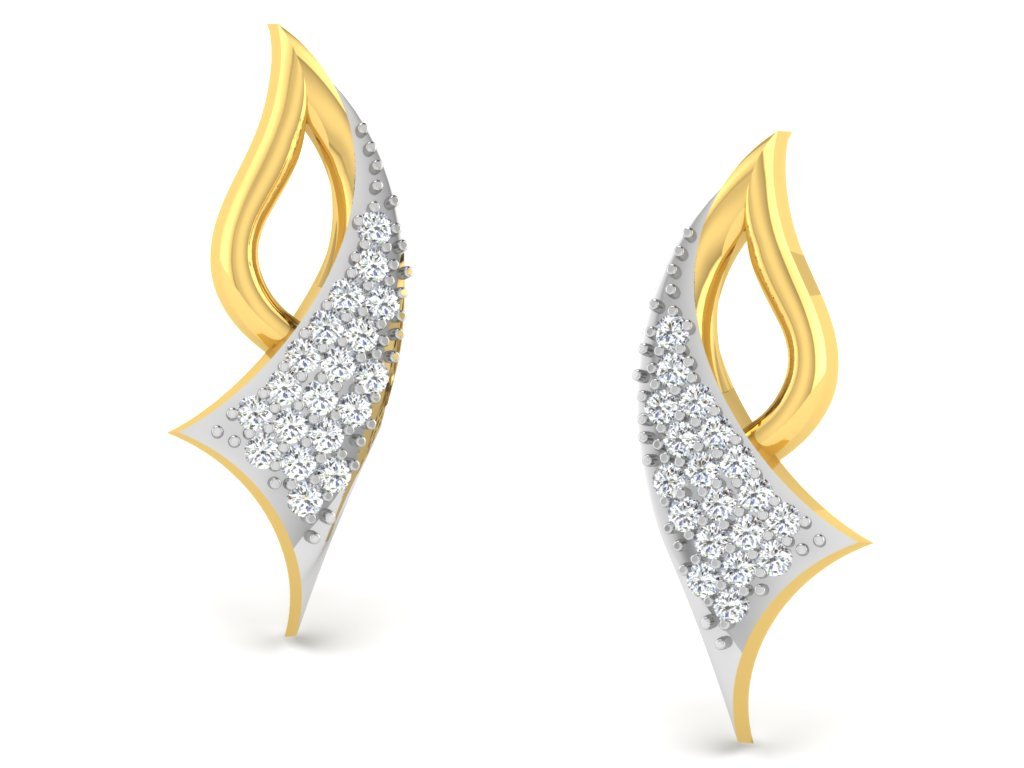925 Sterling Silver Gold-Plated CZ Leaf Drop Earrings for Women - Image 4