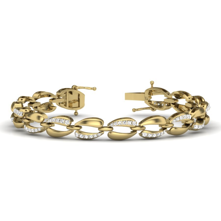 925 Sterling Silver Gold-Plated Oval Link CZ Bracelet for Women - Image 4